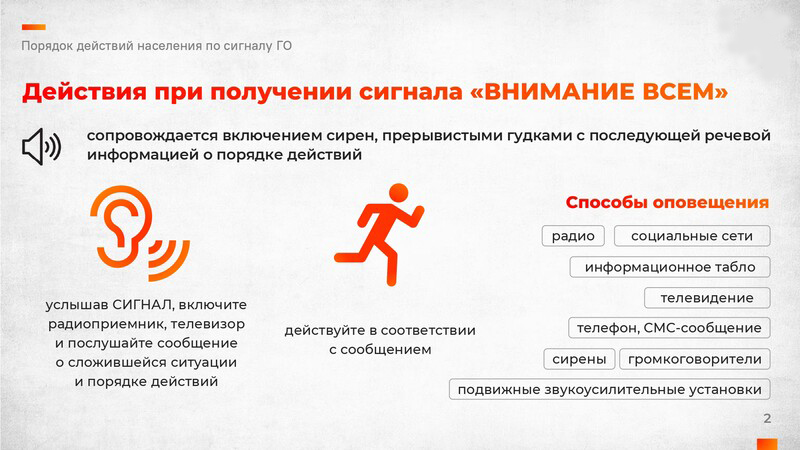 Порядок действия населения по сигналу гражданской обороны